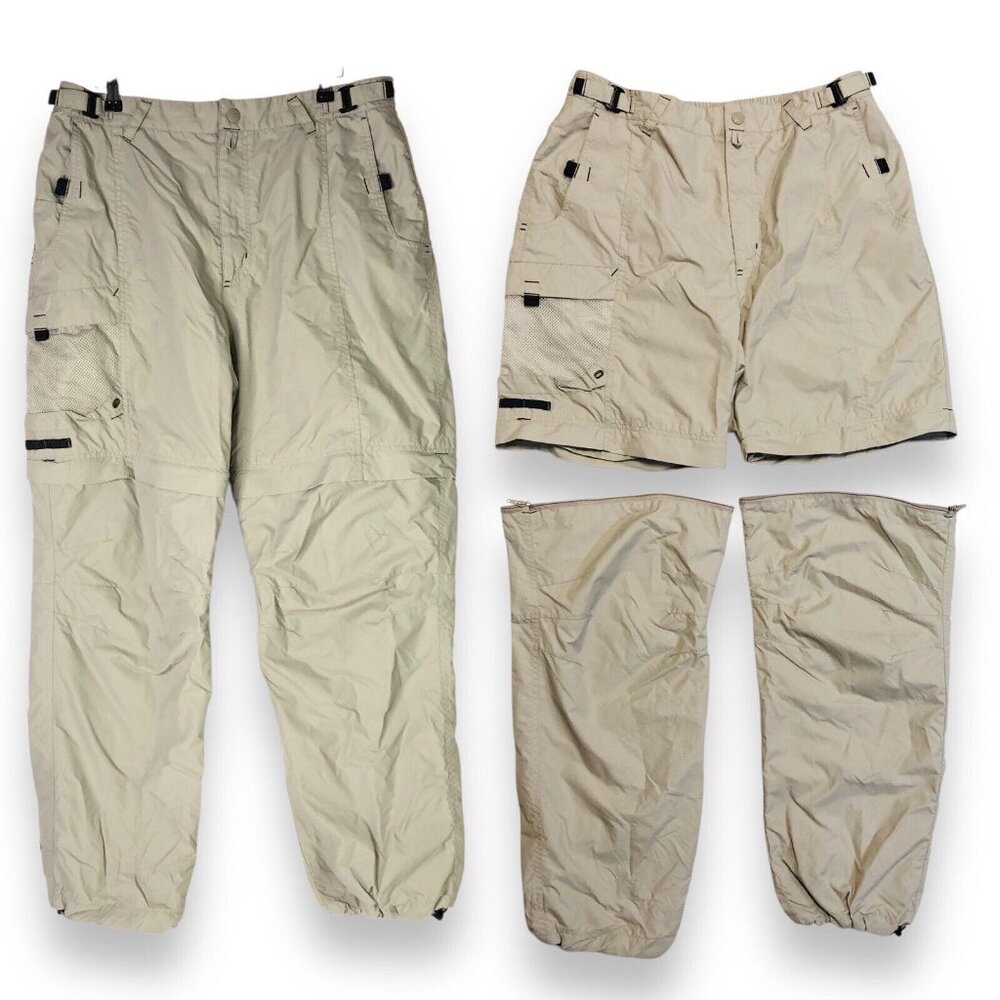 Columbia Womens Cargo Convertible Shorts Pants XL Beige Outdoor Fishing Hiking